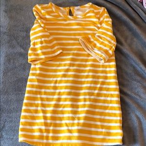 Yellow and white stripe dress